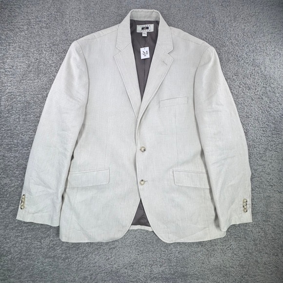 Joseph Abboud Mens XXL Linen Blend Blazer Beige 2-Button Sport Coat M278719 NWT